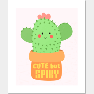 Cute but Spiky - Potted Smiley Cactus Posters and Art